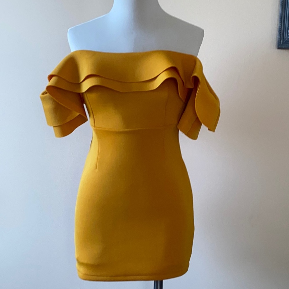 Marigold off shoulder dress